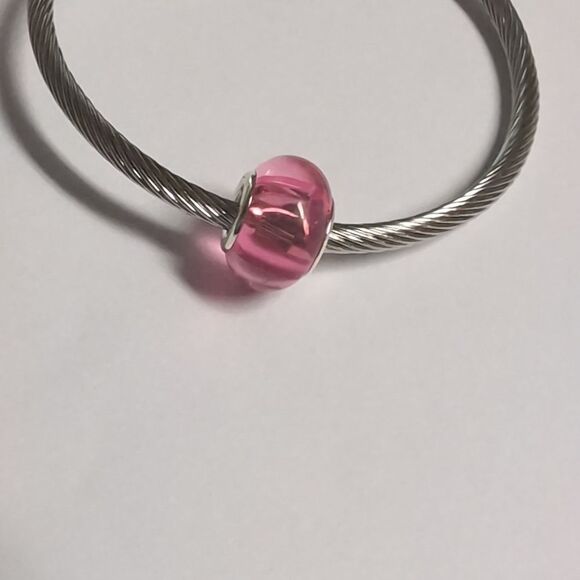 Pink Translucent Charm for Pandora Style‎ Bracelet - Picture 1 of 4